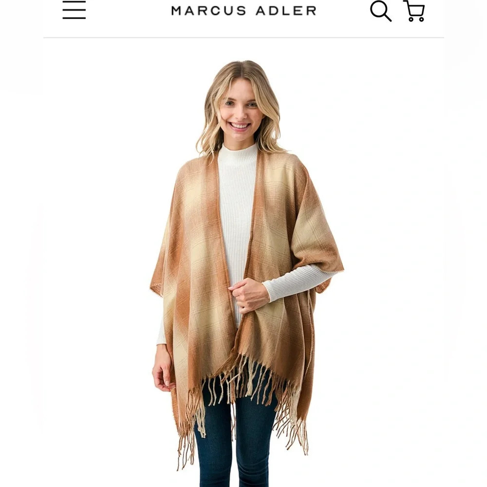 Poncho, The Alani Ruana Wrap by Marcus Adler NWT